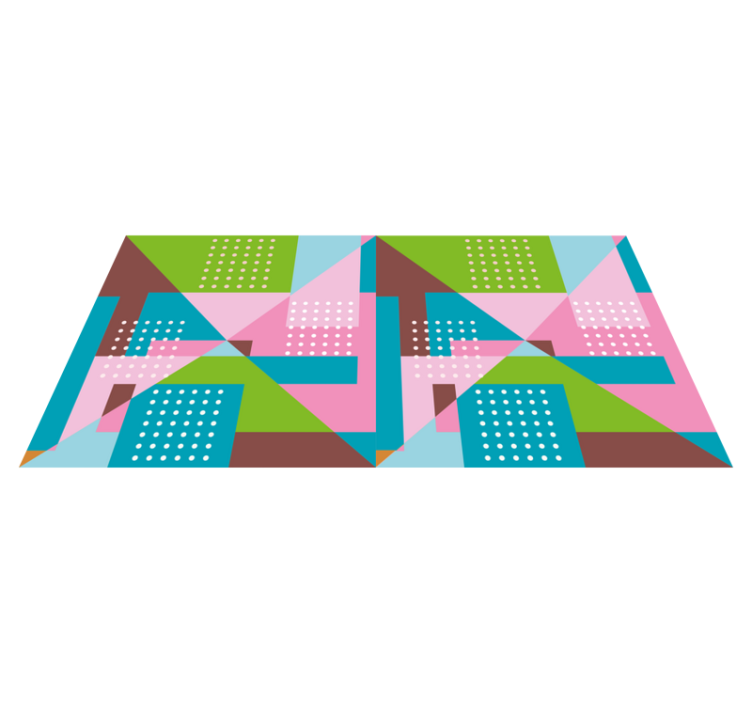 Tappeto vinile geometrico motivo geometrico pastello - TenStickers