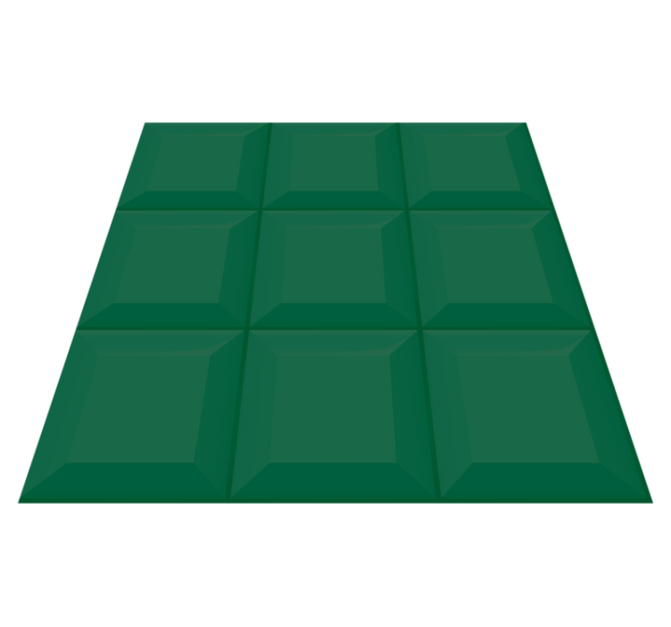 Tappeto vinile geometrico piastrelle 3d verdi - TenStickers