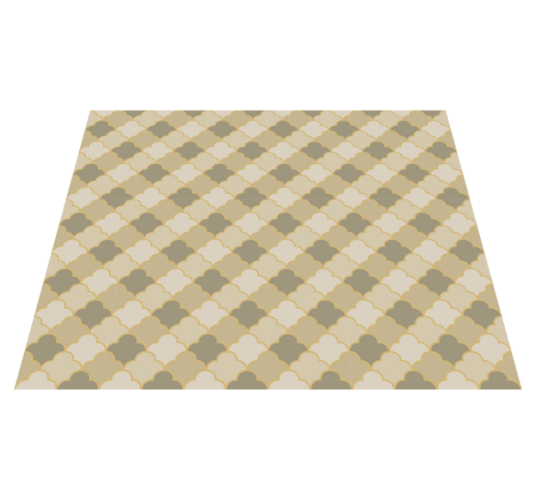 Tappeto vinile geometrico motivo art déco beige - TenStickers