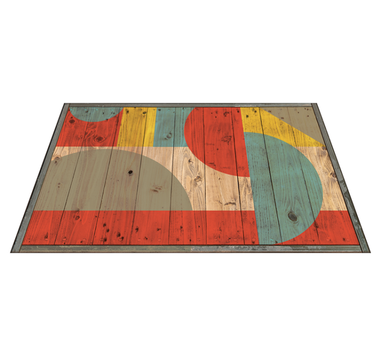 Tappeto vinile geometrico geometrie con legno - TenStickers