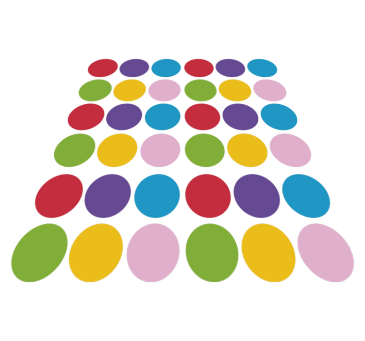 Tappeto vinile geometrico motivo circolare colorato - TenStickers