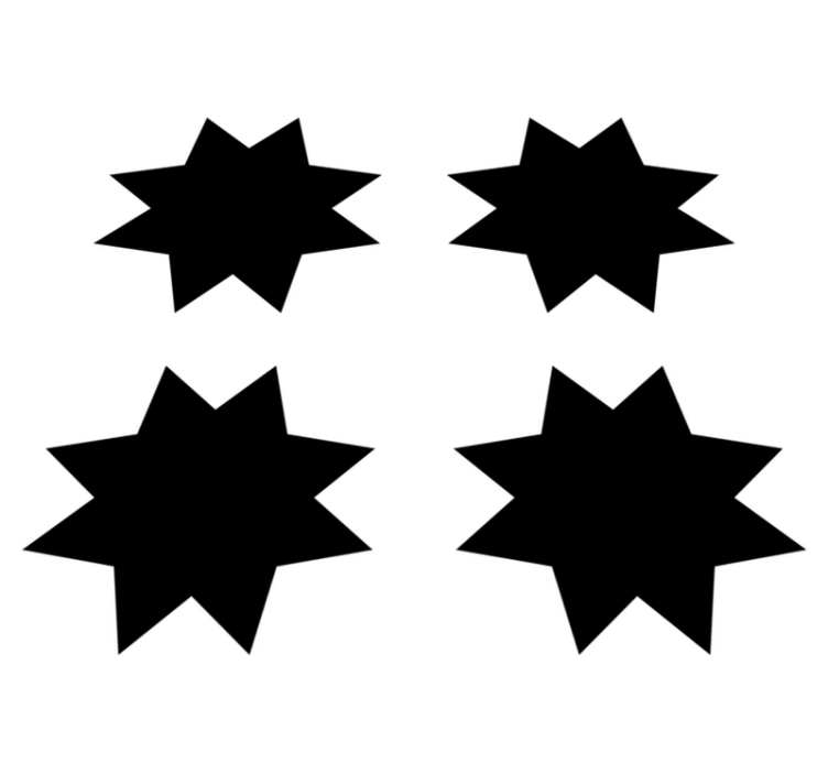 Tappeto vinile geometrico forme stelle nere - TenStickers