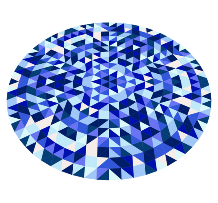 Tappeto vinile geometrico motivo blu circolare - TenStickers
