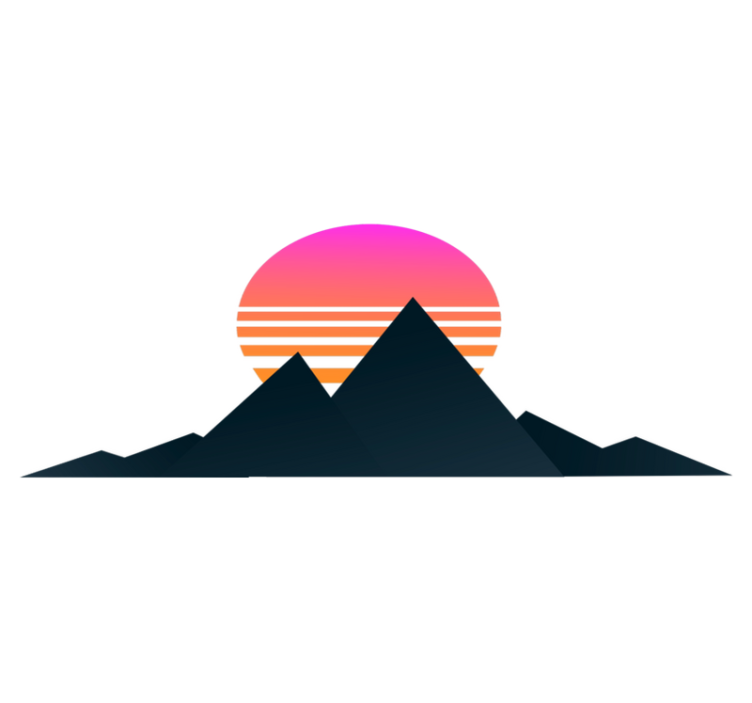 Tappeto vinile geometrico tramonto in montagna - TenStickers