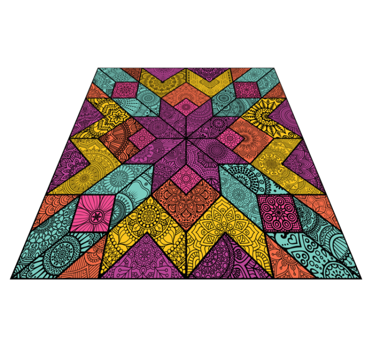 Tappeto vinile geometrico elementi geometrici colorati - TenStickers