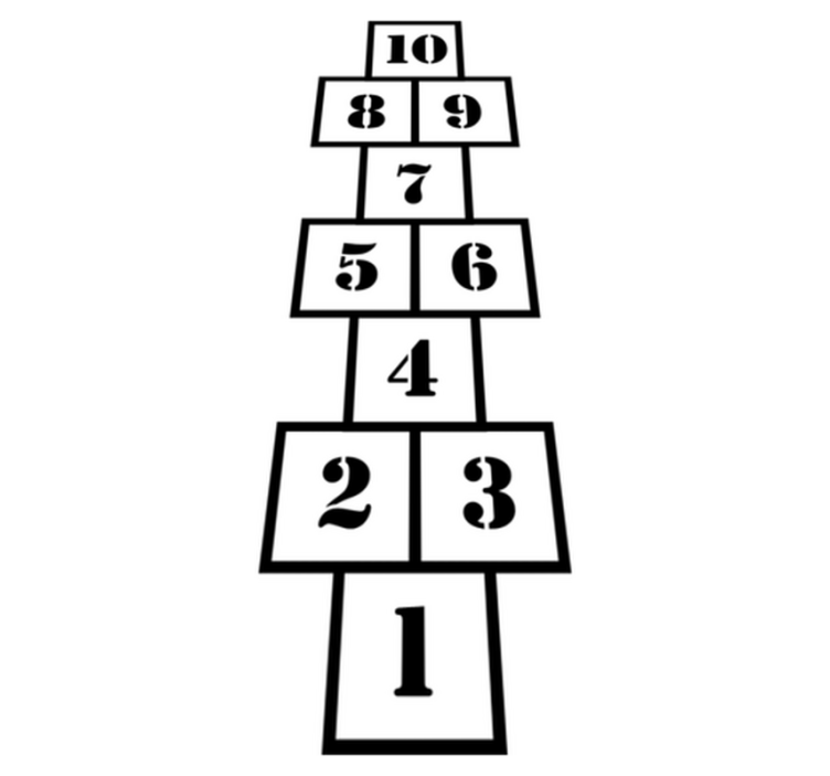 Tappeto vinile per bambini campi da gioco bianco e nero - TenStickers