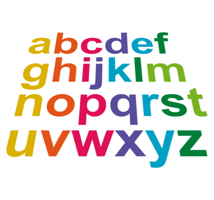 Tappeto vinile per bambini alfabeto colori minimalisti - TenStickers
