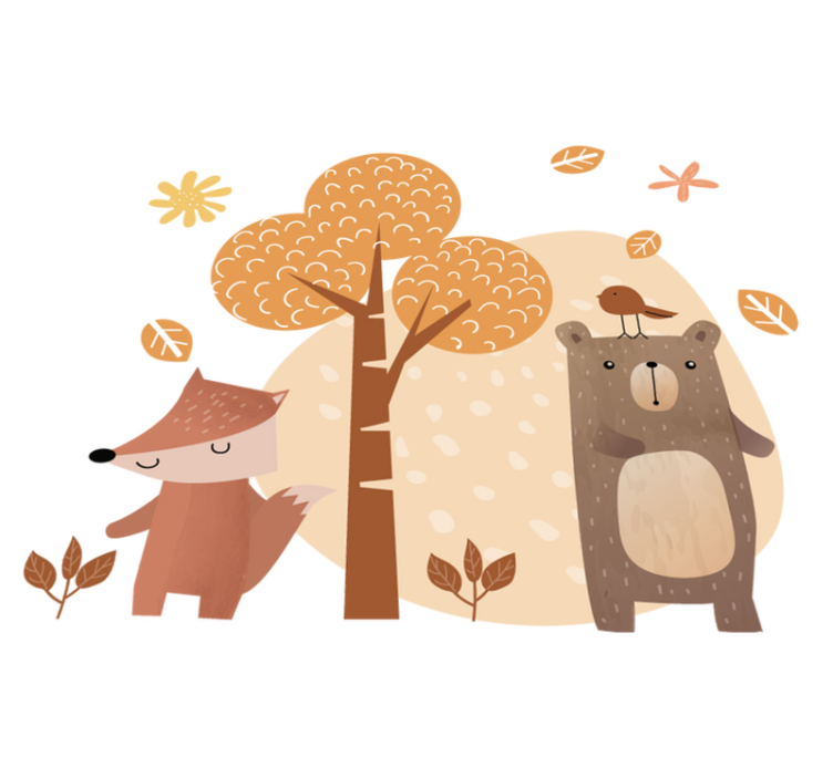 Tappeto vinile per bambini animali e alberi - TenStickers