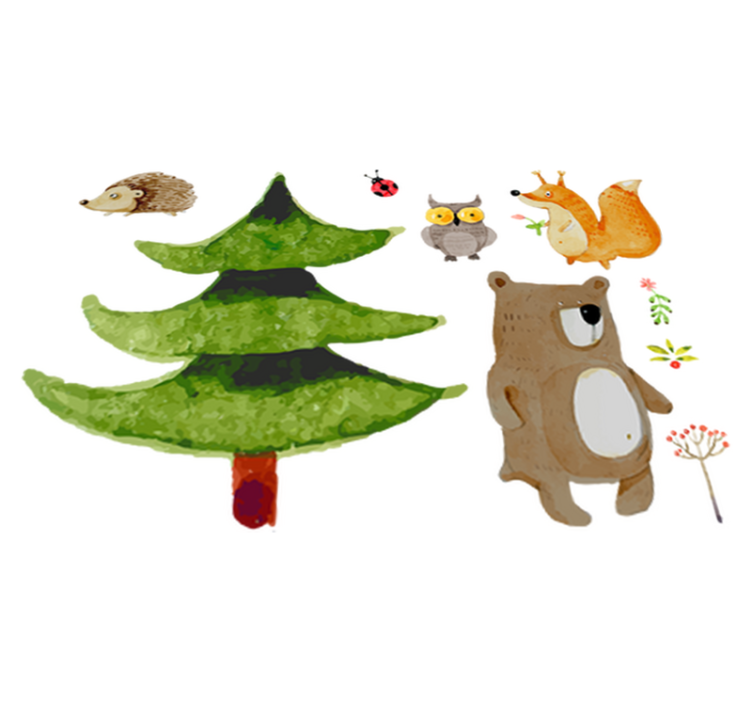 Tappeto vinile per bambini animali della foresta selvaggia - TenStickers
