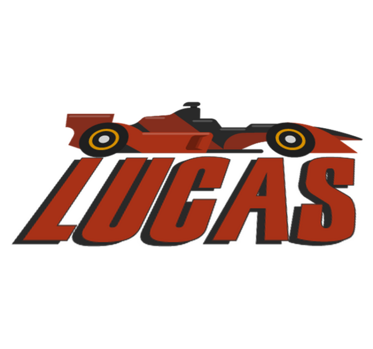 Tappeto vinile per bambini auto f1 rossa con nome - TenStickers