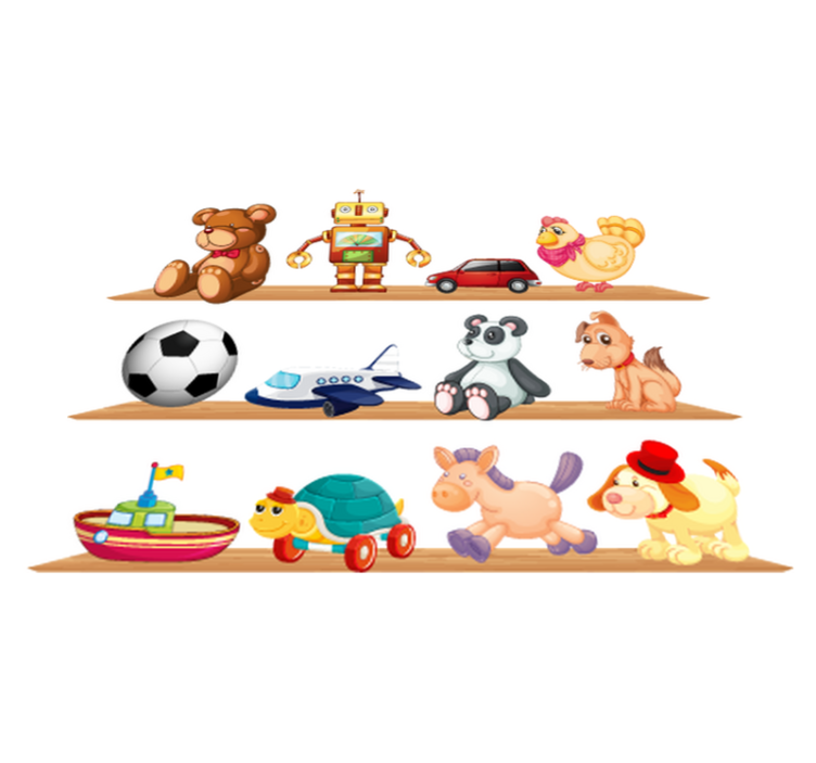 Tappeto vinile per bambini con scaffali e giocattoli - TenStickers