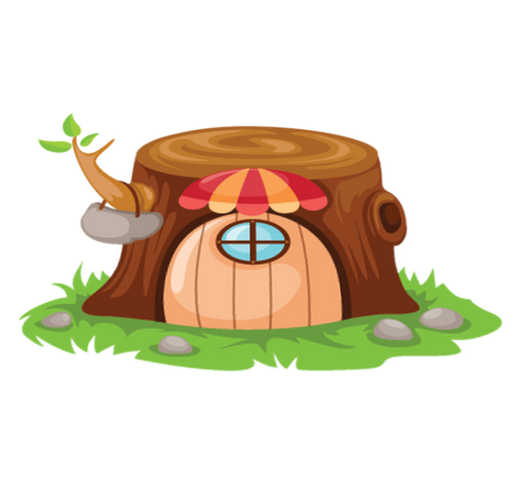 Tappeto vinile per bambini casa del tronco - TenStickers