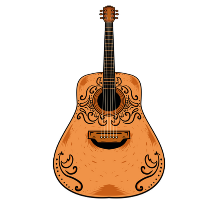 Tappeto vinile camera da letto chitarra arancione - TenStickers