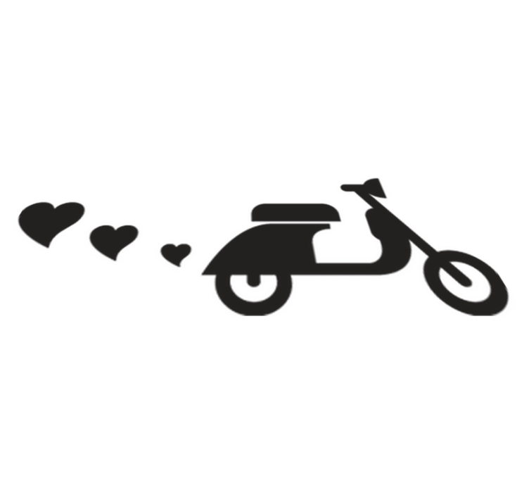 Tappeto vinile camera da letto moto e cuori - TenStickers