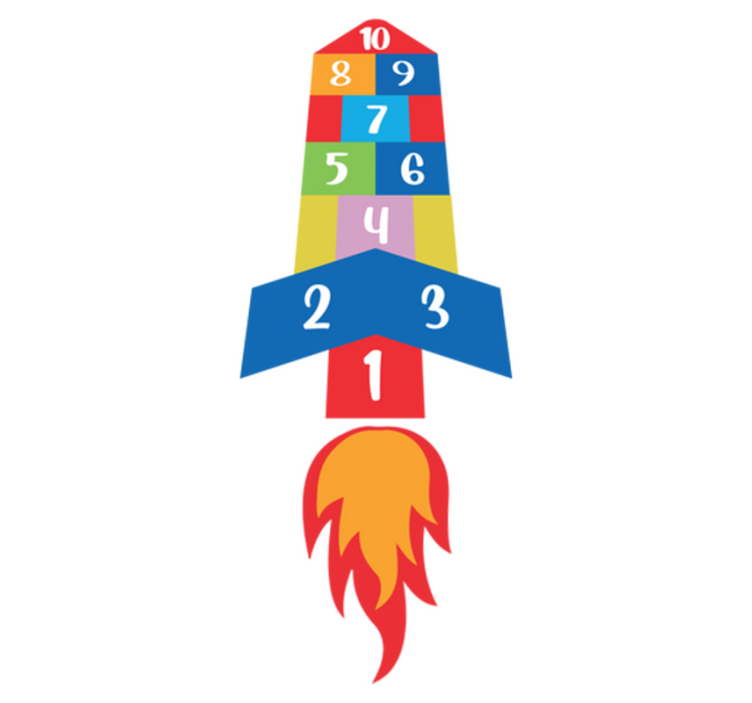 Tappeto vinile giochi campana razzo - TenStickers