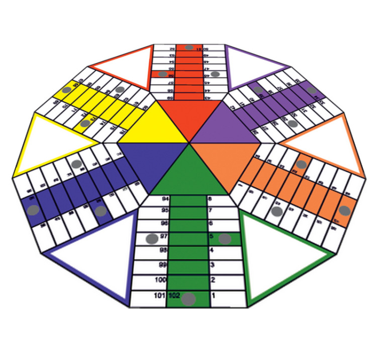 Tappeto vinile giochi adesivo geometrico parchis - TenStickers