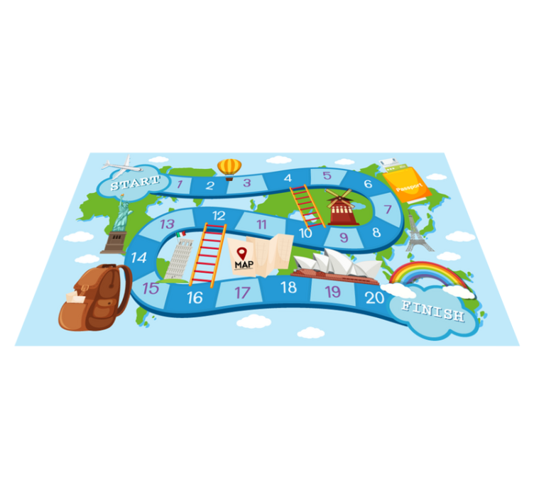 Tappeto vinile giochi giochi da tavolo nel mondo - TenStickers