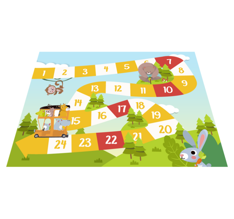 Tappeto vinile giochi animali cartoni da tavolo - TenStickers