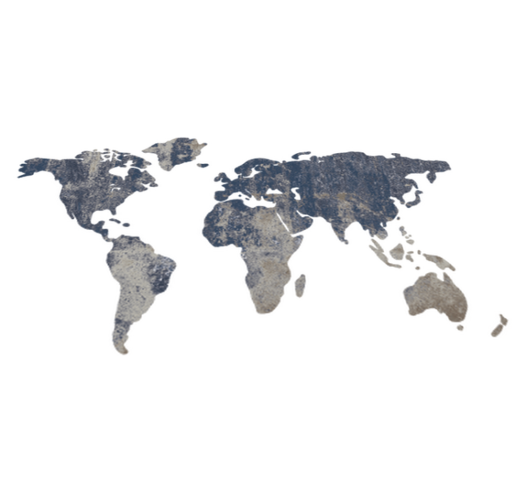 Tappeto vinile mappamondo decorativo parete blu - TenStickers