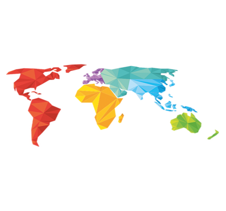 Tappeto vinile mappamondo geometrico - TenStickers