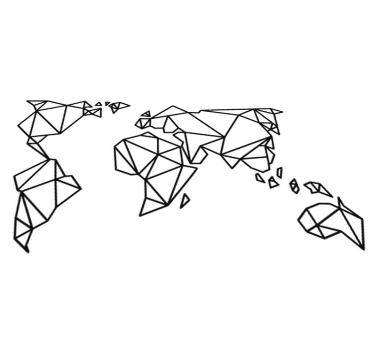 Tappeto vinile mappamondo decorativo origami - TenStickers