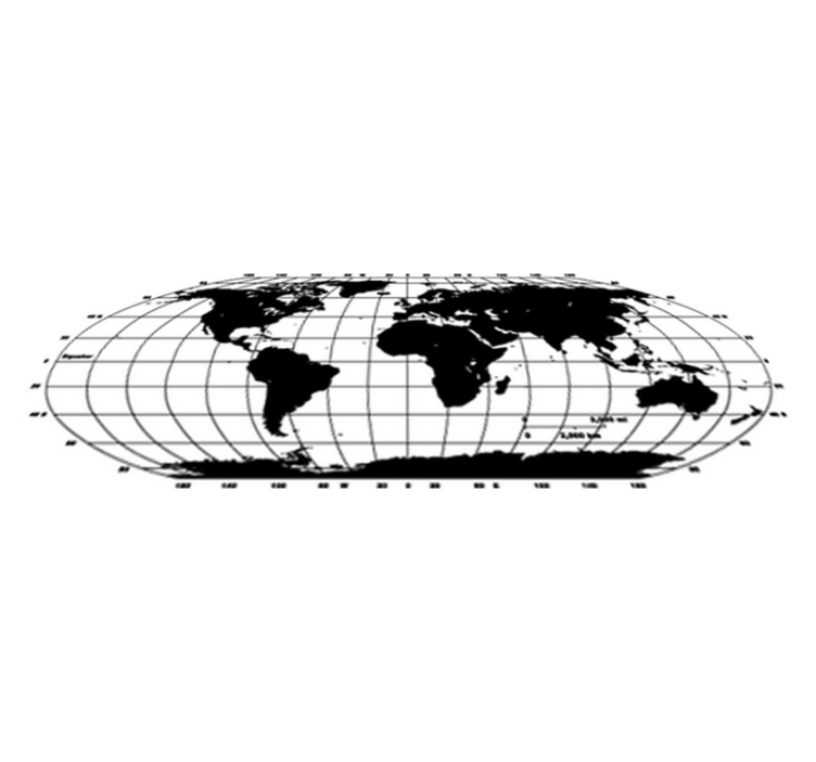 Tappeto vinile mappamondo mappa mondo monocolore - TenStickers