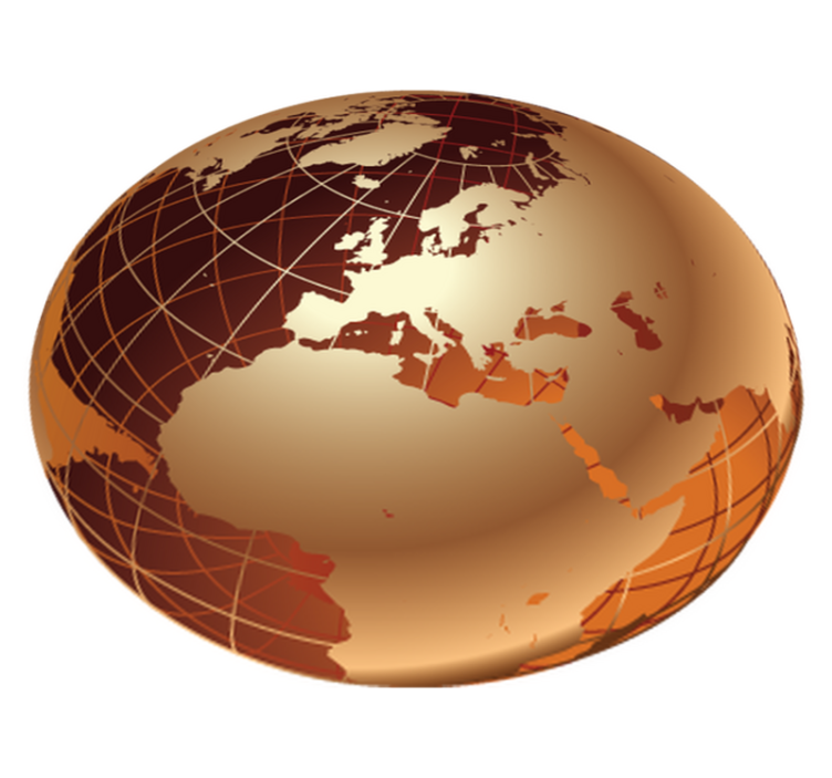 Tappeto vinile mappamondo mondo dorato europa - TenStickers