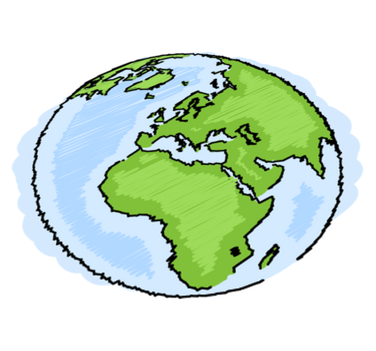 Tappeto vinile mappamondo illustrazione della terra - TenStickers