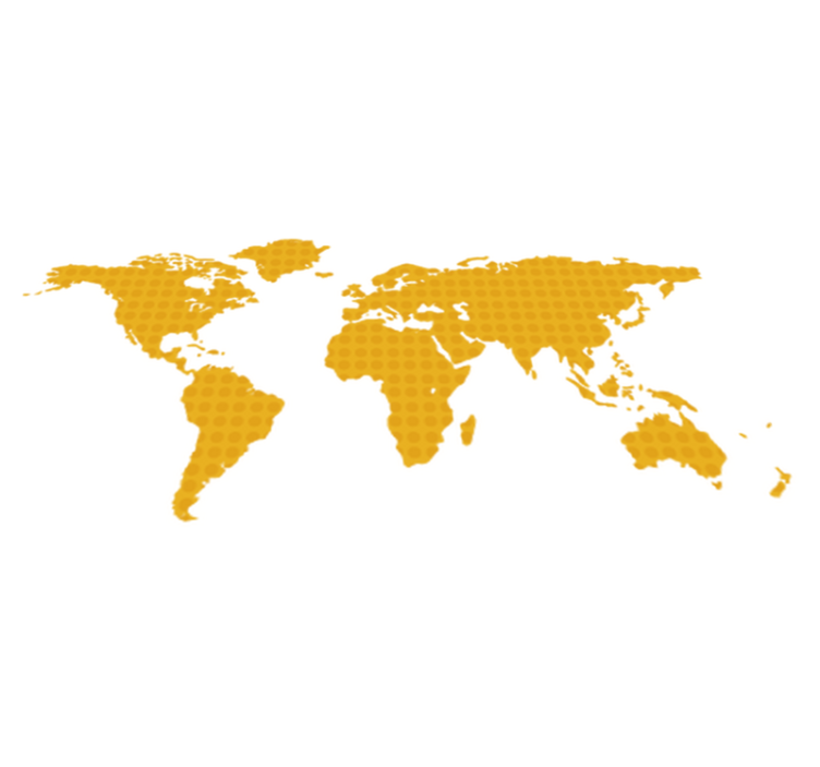 Tappeto vinile mappamondo giallo con topi - TenStickers