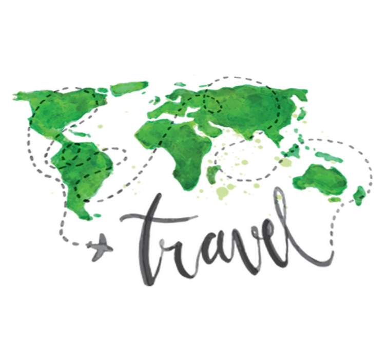 Tappeto vinile mappamondo decorativo viaggio - TenStickers