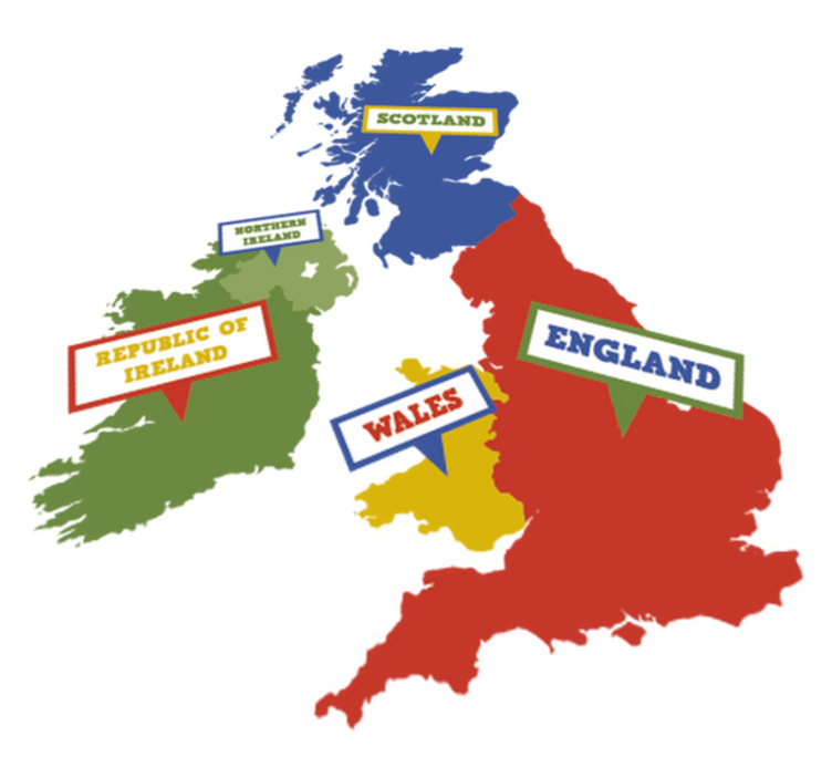 Tappeto vinile mappamondo mappa educativa uk - TenStickers