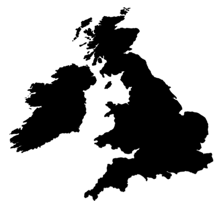 Tappeto vinile mappamondo mappa inghilterra monocolore - TenStickers