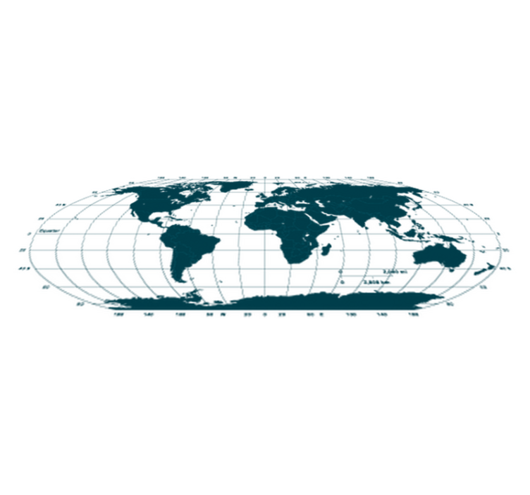 Tappeto vinile mappamondo mappa mondo orizzontale - TenStickers