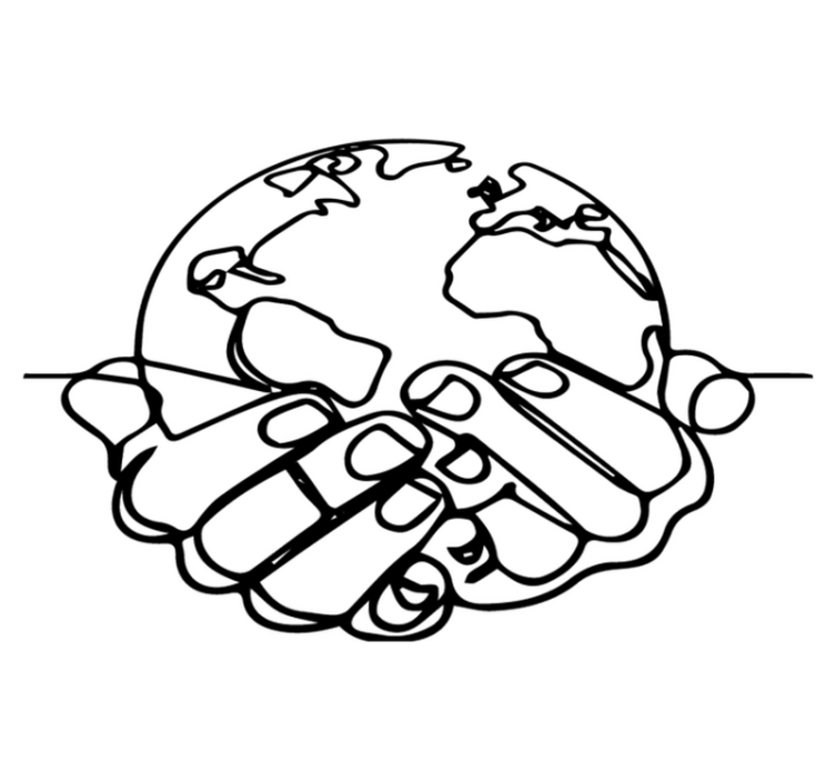 Tappeto vinile mappamondo terra minimalista - TenStickers