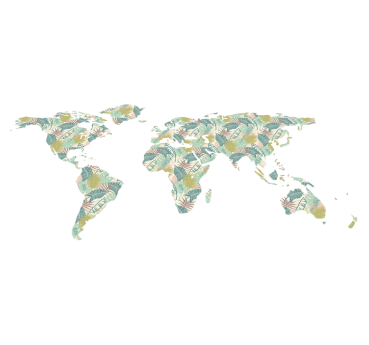 Tappeto vinile mappamondo tropicale - TenStickers