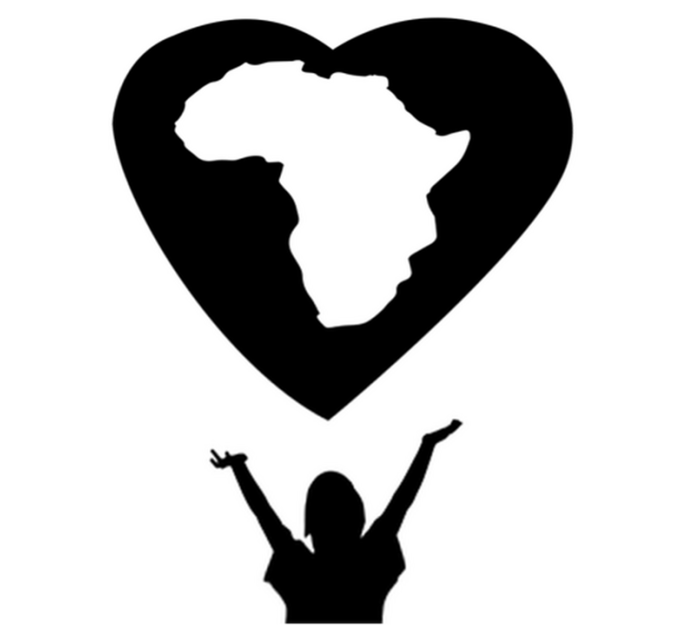 Tappeto vinile mappamondo amore solidale africano - TenStickers