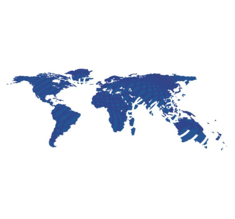 Tappeto vinile mappamondo blu con onde - TenStickers