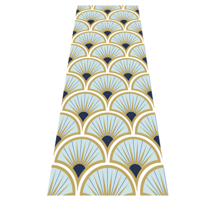 Tappeto vinile bagno tonalità blu art deco - TenStickers