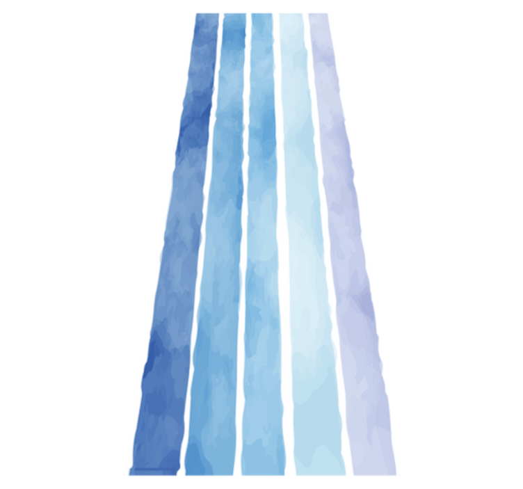 Tappeto vinile bagno motivo righe acquerello blu - TenStickers