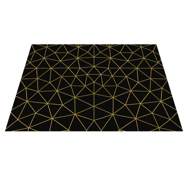 Tappeto vinile geometrico rete geometrica oro notte - TenStickers