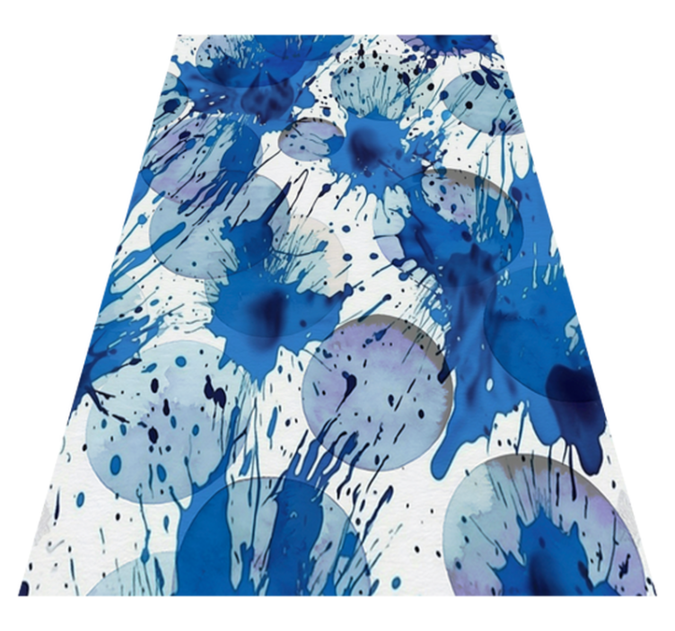 Tappeto vinile bagno cerchi in inchiostro blu - TenStickers