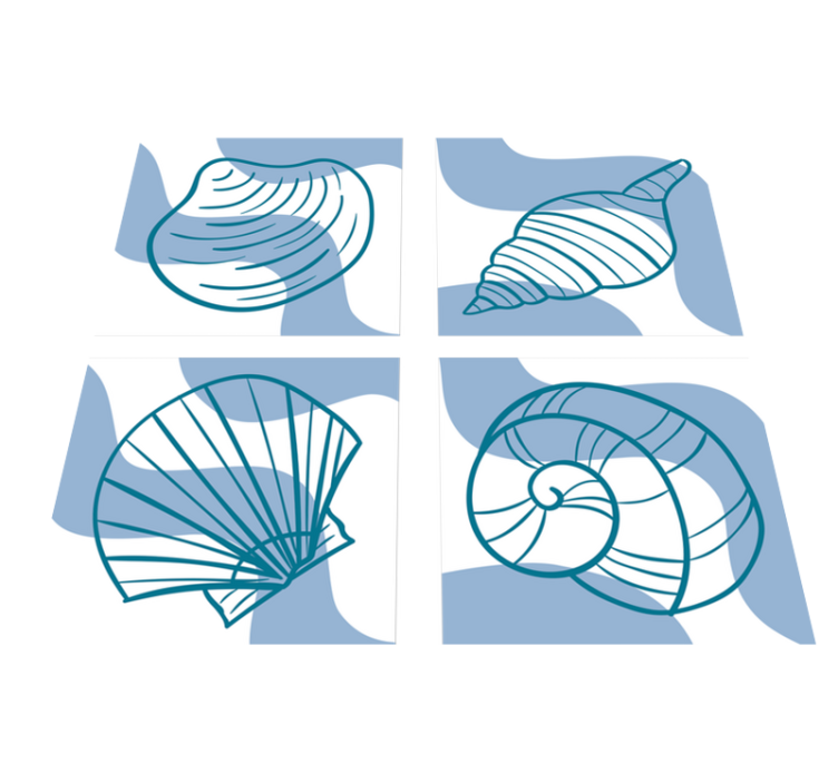 Tappeto vinile bagno motivi con conchiglie - TenStickers