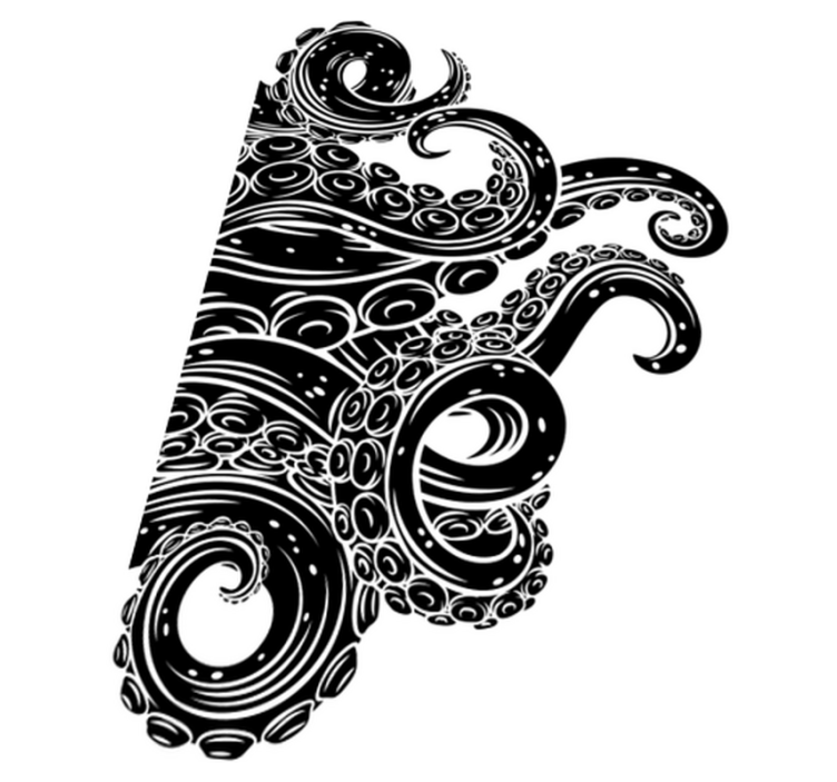 Tappeto vinile bagno tenda doccia tentacoli polpo - TenStickers