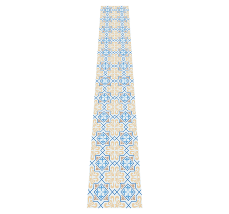 Tappeto pvc cucina motivo piastrelle portoghesi linee blu - TenStickers