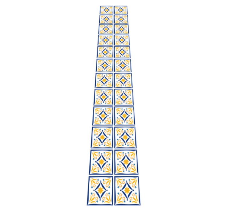 Tappeto pvc cucina piastrelle portoghesi blu e gialle - TenStickers