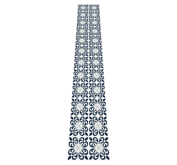 Tappeto pvc cucina piastrella portoghese trifoglio blu scuro - TenStickers