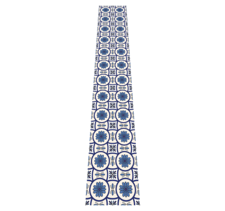 Tappeto pvc cucina piastrella portoghese fiore blu - TenStickers