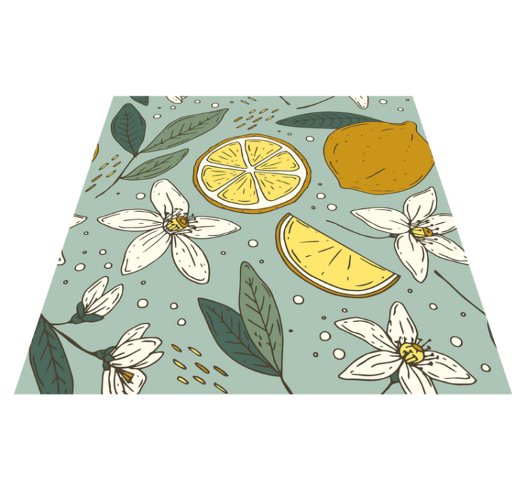 Tappeto pvc cucina motivo limoni colorati - TenStickers