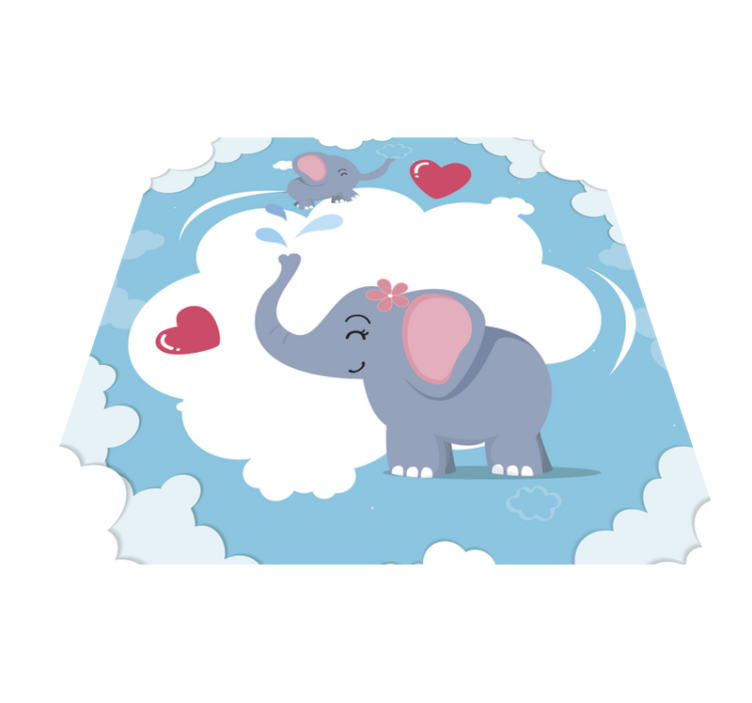 Passatoia in vinile per bebé adorable Elephant Cloudscape - TenStickers