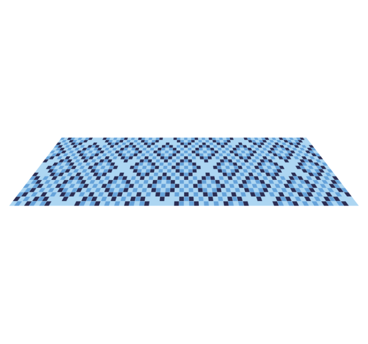 Tappeto vinile geometrico motivo geometrico pixel blu - TenStickers